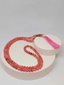 Gül Kuvars Taşı 108'lik Tibet Stili El Yapımı Mala Kolye (51392) thumbnail 7