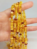 Bileklik Boy Kehribar Amorf Şekilsiz Parçalar Yarım Dizi (49220) (18CM UZUNLUĞUNDADIR) - 1