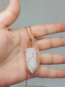 Kristal Kuvars Bakır Malzemeli El Örgüsü Özel Pandül Sarkaç (Kolye Ucu) (51340) thumbnail 1