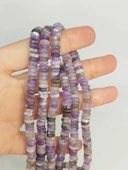 Bileklik Boy Ametist Taşı Rondela Kesim 6x1.5mm Yarım Dizi (49424) (18CM UZUNLUĞUNDADIR) - 1