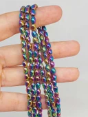 Bileklik Boy Hematit Taşı Arpa Kesim Yarım Dizi 4*5.5mm (49632) (18CM UZUNLUĞUNDADIR) - 1