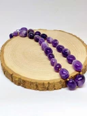 Bileklik Boy Ametist Taşı Koyu Renk Şekilli Yarım Dizi (44555) (18CM UZUNLUĞUNDADIR) thumbnail 1