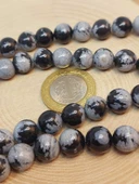 Bileklik Boy Kar Tanesi Obsidyen Taşı Yarım Dizi 10mm (49250) (18CM UZUNLUĞUNDADIR) - 2