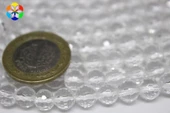 Bileklik Boy Kristal Kuvars Taşı Faset Kesim Yarım Dizi 8mm (18CM UZUNLUĞUNDADIR) thumbnail 3