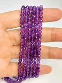 Bileklik Boy Ametist Taşı Yarım Dizi Faset Kesim 4mm (45440) (18CM UZUNLUĞUNDADIR) - 1