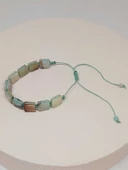 Amazonit Taşı Makrome Tasarım Bileklik (51590) - 6