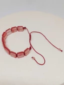 Gül Kuvars Taşı Makrome Tasarım Bileklik (51596) thumbnail 7