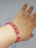 Gül Kuvars Taşı Makrome Tasarım Bileklik (51596) thumbnail 1