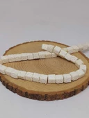 Lav Taşı Beyaz Küp Şekilli Dizi 10*10mm (51632) - 2