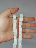 Lav Taşı Beyaz Küp Şekilli Dizi 10*10mm (51632) - 1