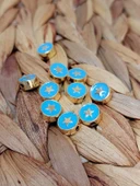 Altın Kaplama Turkuaz Yıldız Ara Aparat/2 adet (51790) thumbnail 3