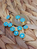 Altın Kaplama Turkuaz Yıldız Ara Aparat/2 adet (51790) thumbnail 2