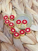 Altın Kaplama Kırmızı Yıldız Ara Aparat/2 adet (51786) thumbnail 2