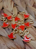 Altın Kaplama Turuncu Kuş Aparat/2 adet (51778) thumbnail 1