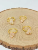 Pembe Kuvars Taşı Ayarlanabilir Yüzük (51692) - 1