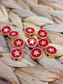 Altın Kaplama Kırmızı Yıldız Ara Aparat/2 adet (51786) thumbnail 3