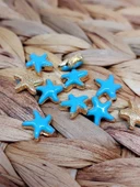 Altın Kaplama Mavi Yıldız Ara Aparat/2 adet (51866) thumbnail 1