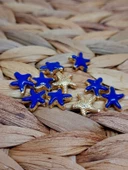 Altın Kaplama Lacivert Yıldız Ara Aparat/2 adet (51872) - 1