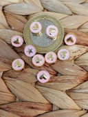 Altın Kaplama Pembe Kalp Ara Aparat/2 adet (51848) thumbnail 2