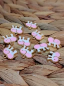 Altın Kaplama Pembe Fil Aparat/2 adet (51816) thumbnail 3