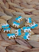 Altın Kaplama Turkuaz Fil Aparat/2 adet (51814) - 2