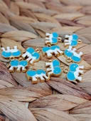 Altın Kaplama Turkuaz Fil Aparat/2 adet (51814) - 3