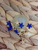 Altın Kaplama Lacivert Yıldız Ara Aparat/2 adet (51872) - 2