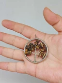 Hayat Ağacı Kaplan Gözü Taşı Kolye Ucu (51926) - 1