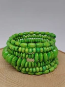 Ahşap Yeşil Renk Hafızalı Otantik Bileklik (51966) thumbnail 2