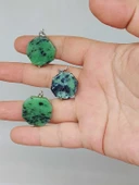 Anyolit (Rubizoit, Rubyzoisit) Taşı Sekizgen Kolye Ucu (51954) thumbnail 1