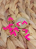 Altın Kaplama Pembe Kalp Aparat/2 adet (51808) - 2