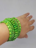 Ahşap Yeşil Renk Hafızalı Otantik Bileklik (51966) thumbnail 1