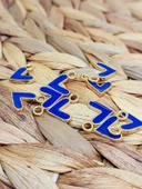 Altın Kaplama Lacivert Kalp Aparat/2 adet (51794) - 1