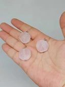 Pembe Kuvars Taşı Sekizgen Kolye Ucu (51944) thumbnail 1