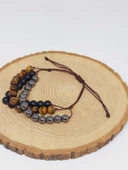 Kaplangözü Hematit Onix Tasarım Unisex Bileklik (51892) thumbnail 1