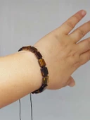 Kaplan Gözü Taşı Makrome Tasarım Bileklik (51894) thumbnail 1