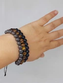 Kaplangözü Hematit Onix Tasarım Unisex Bileklik (51892) thumbnail 2