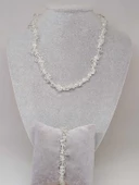 Kristal Kuvars Taşı Küçük Taşlar Kolye & Bileklik Seti (52172) thumbnail 1