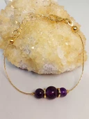 Ametist Taşı Tasarım Bileklik (52116) - 4