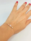 Pembe Kuvars Taşı Tasarım Bileklik (52042) thumbnail 1