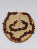 Kahverengi Obsidyen Taşı İri Taşlar Kolye & Bileklik Seti (52268) thumbnail 3