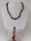 Rodonit Taşı İri Taşlar Kolye & Bileklik Seti (52280) thumbnail 1