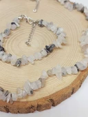 Rutil Kuvars (Melek Saçı) Taşı Küçük Taşlar Kolye & Bileklik Seti (52226) thumbnail 2