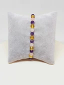 Ametist & Pembe Kuvars & Sitrin Tasarım Bileklik 6-8mm (52400) thumbnail 3