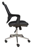 PORTERO DESIGN Kontez Ofis Büro Çalışma Koltuğu Öğrenci Sandalyesi Krom Ayak Renk Siyah1 Tekerlek - 1