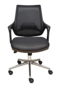 PORTERO DESIGN Kontez Ofis Büro Çalışma Koltuğu Öğrenci Sandalyesi Krom Ayak Renk Siyah1 Tekerlek - 3