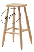 WOOD DESİGN CENTER Ahşap 65 Cm Kare Bar Tabure Sandalye - 1