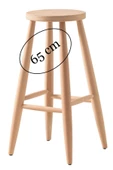 WOOD DESİGN CENTER Ahşap 65 Cm Yuvarlak Bar Tabure Sandalye - 1