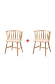 Geppetto Home Omurga Kollu Sandalye 2 Adet Cilasız Ahşap Ham Sandalye thumbnail 1