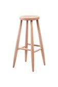 OZUNHOME Ozn Kırlangıç Bar Taburesi Cilasız Ham Ahşap - 1